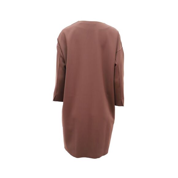 Vince Midi Sack Dress with Front Zipper In Brown Polyester - Picture 2 of 3